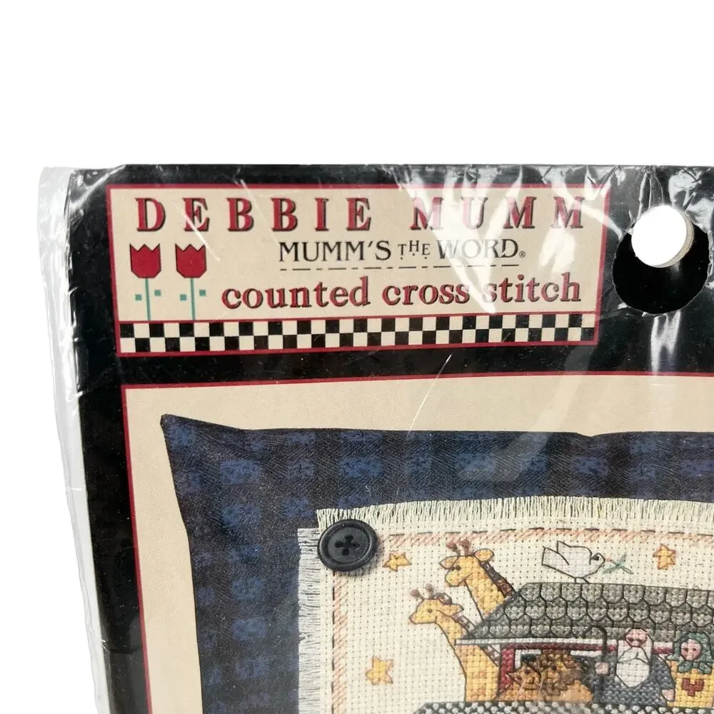 Debbie Mumm Vintage Noah's Ark Pillow Counted Cross Stitch Kit #72381 New